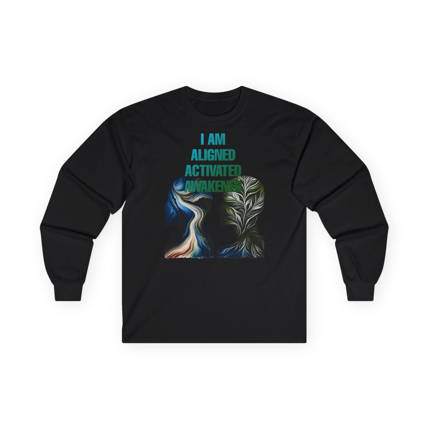 Long Sleeve Tee - Silhouette with Nature's FlowDesign