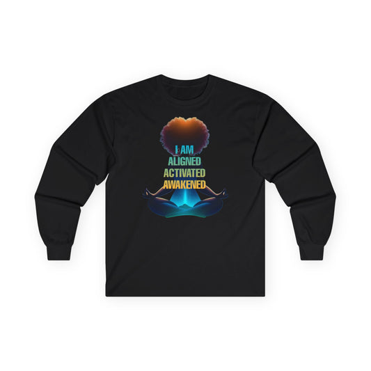 Long Sleeve Tee - Meditative Silhouette with Awakening Design